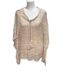 One A Vintage Crotcheted Cream Pullover Tunic